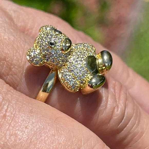 Fashion Bear 14K Gold Plated adjustable Ring - Picture 11 of 12